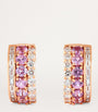 Rose Gold, Pink Sapphire and Diamond Lola Huggie Earrings