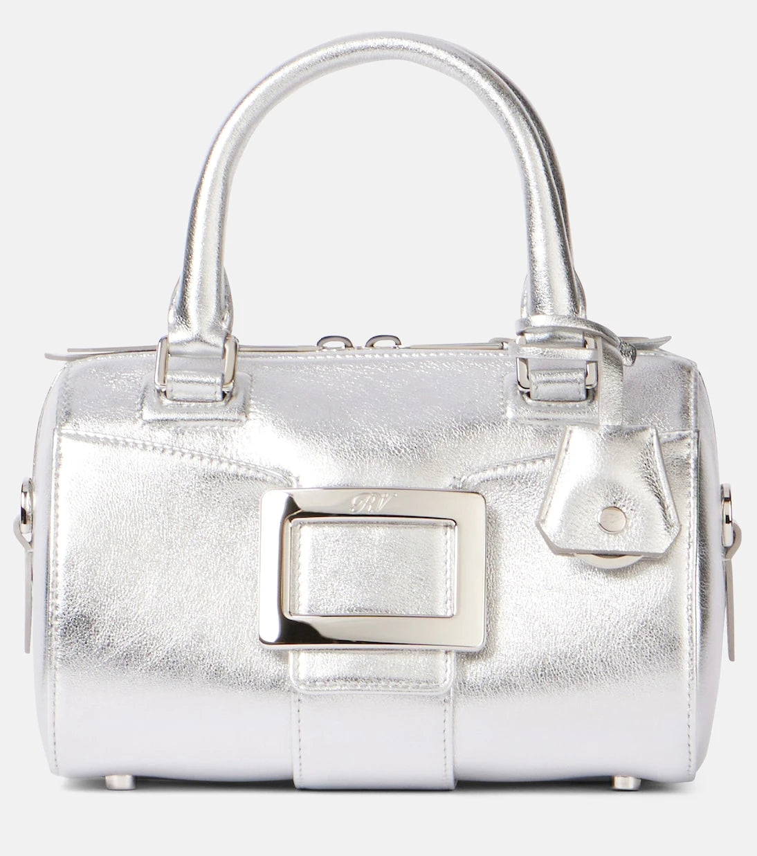 Roger Vivier - Belle Vivier Mini metallic leather tote bag