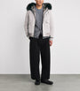 Yves Salomon White Down Coyote Fur-Trim Parka