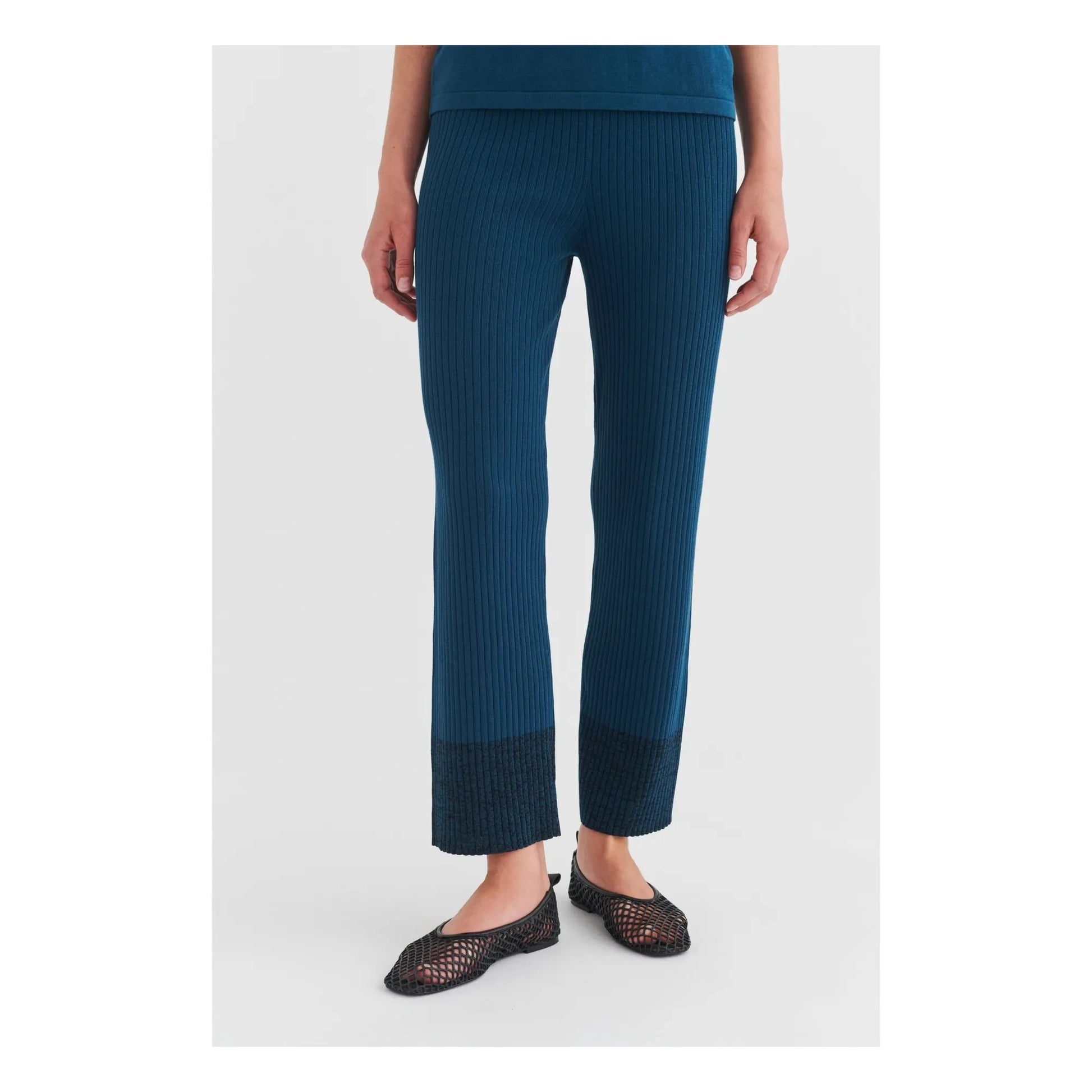FUB - High Twist Rib pants | Blue