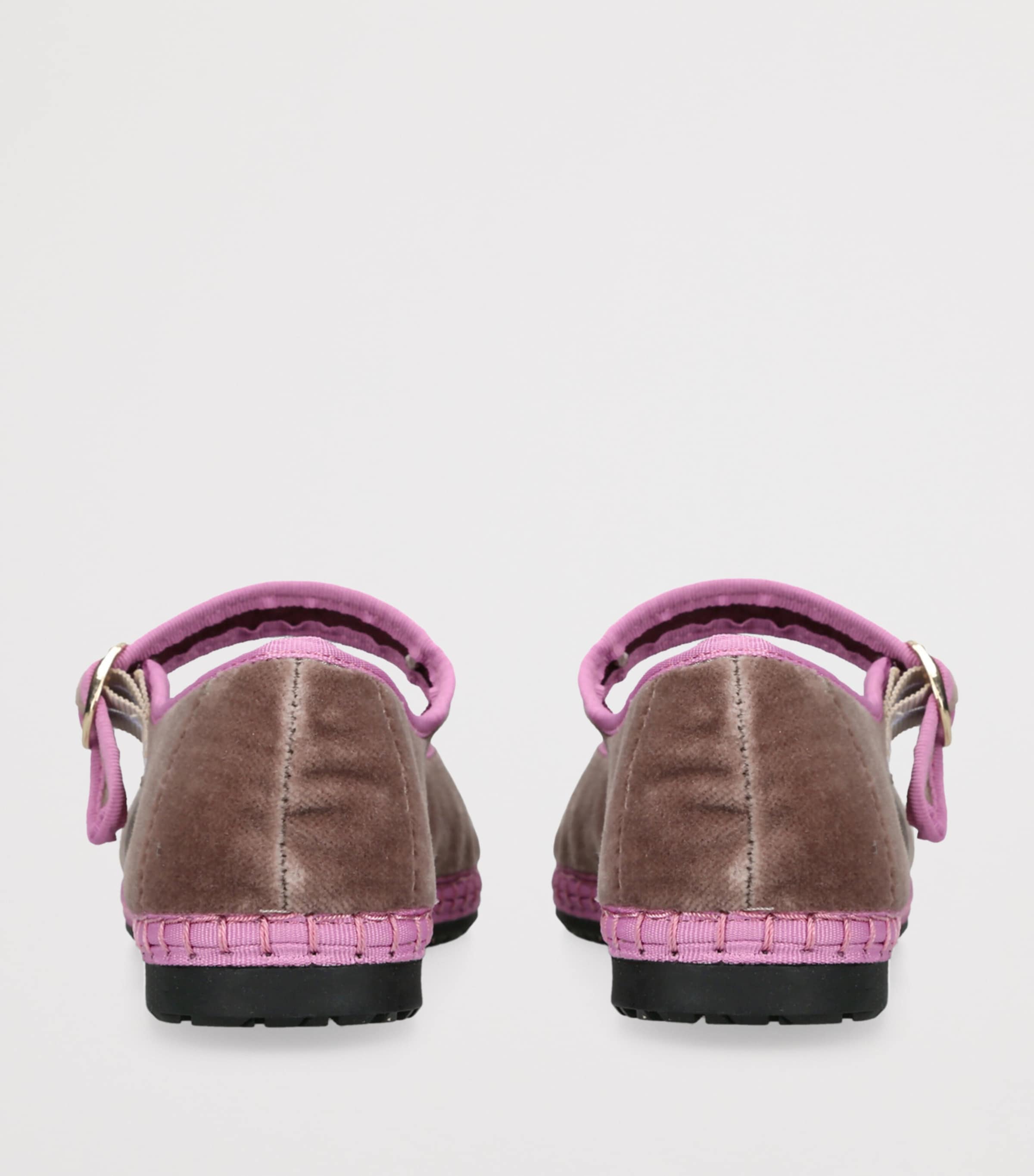 Flabelus Beige Velvet Odiseo Mary Janes