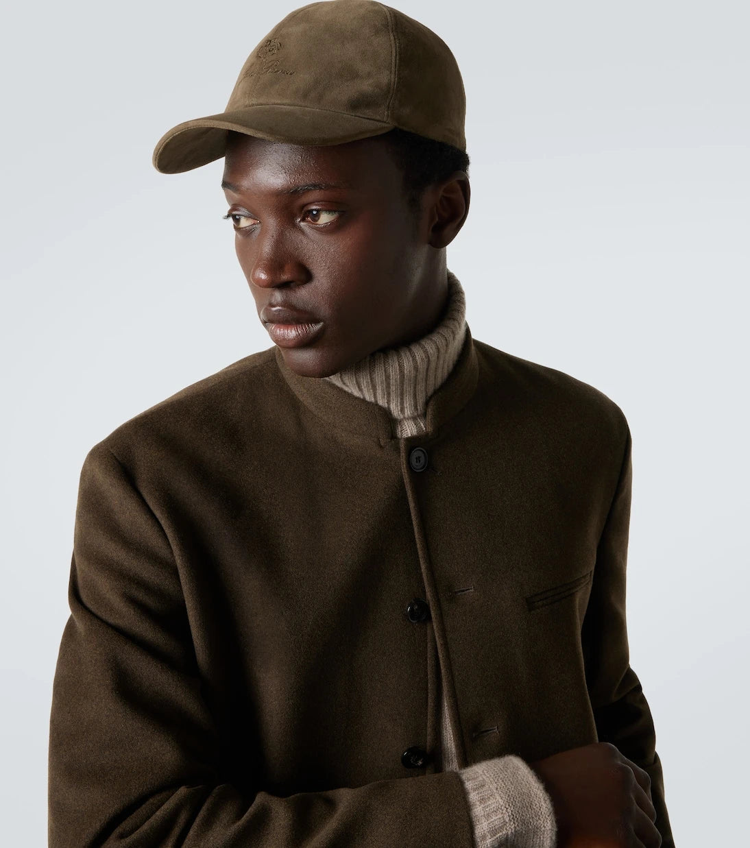 Loro Piana - Logo embroidered suede baseball cap
