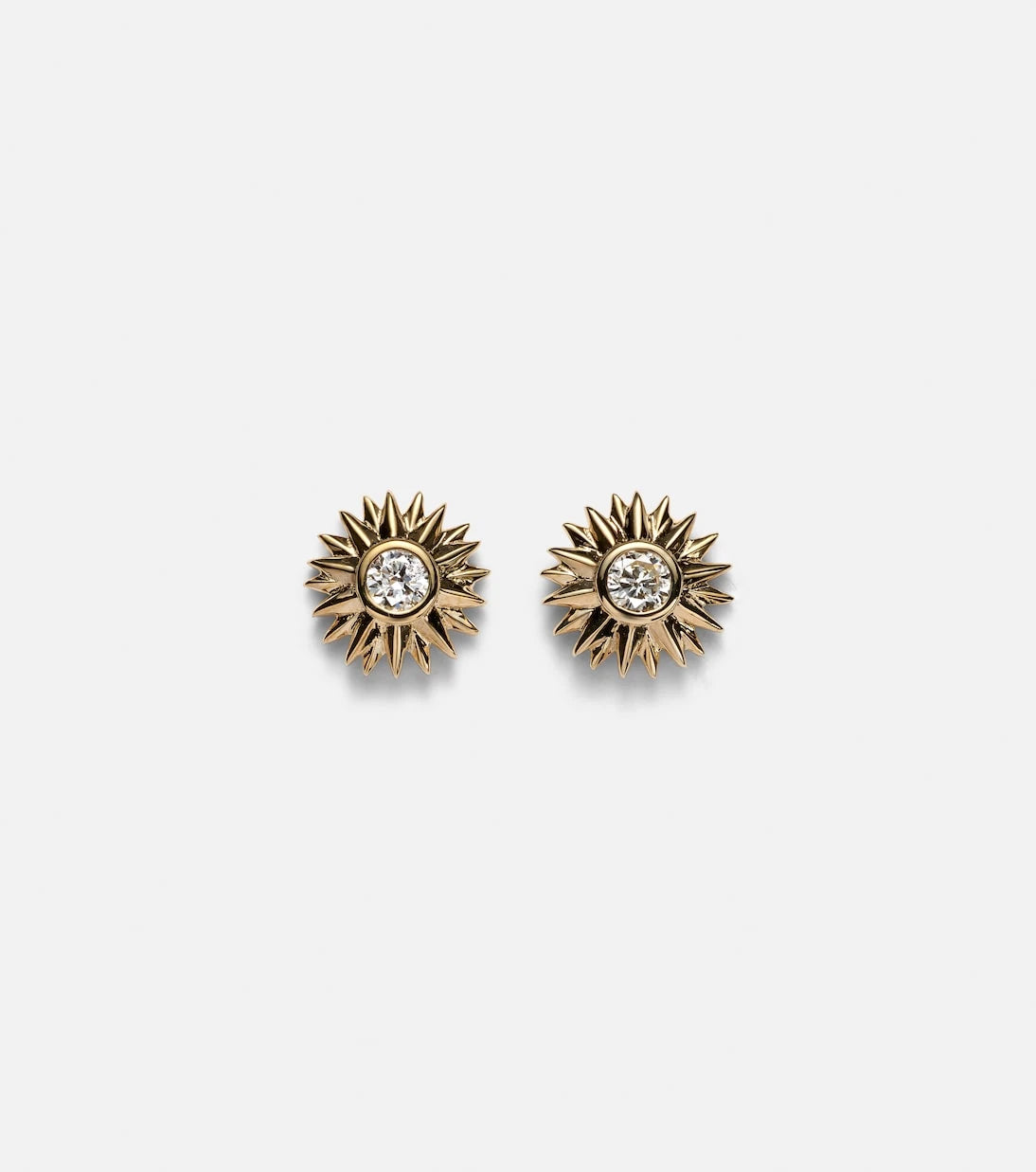 Sydney Evan - Sunburst 14kt gold earrings with diamonds