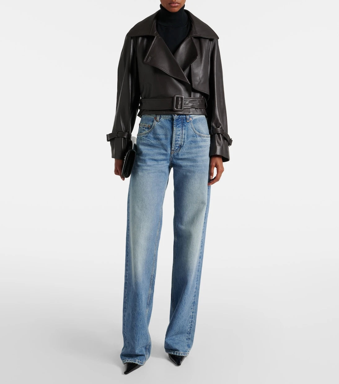 Nour Hammour - Hatti leather biker jacket