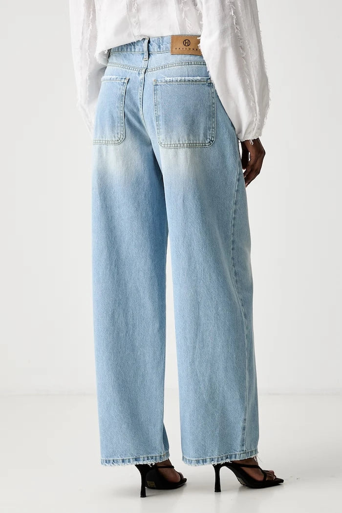 Haveone relaxed fit kadın kot pantolon