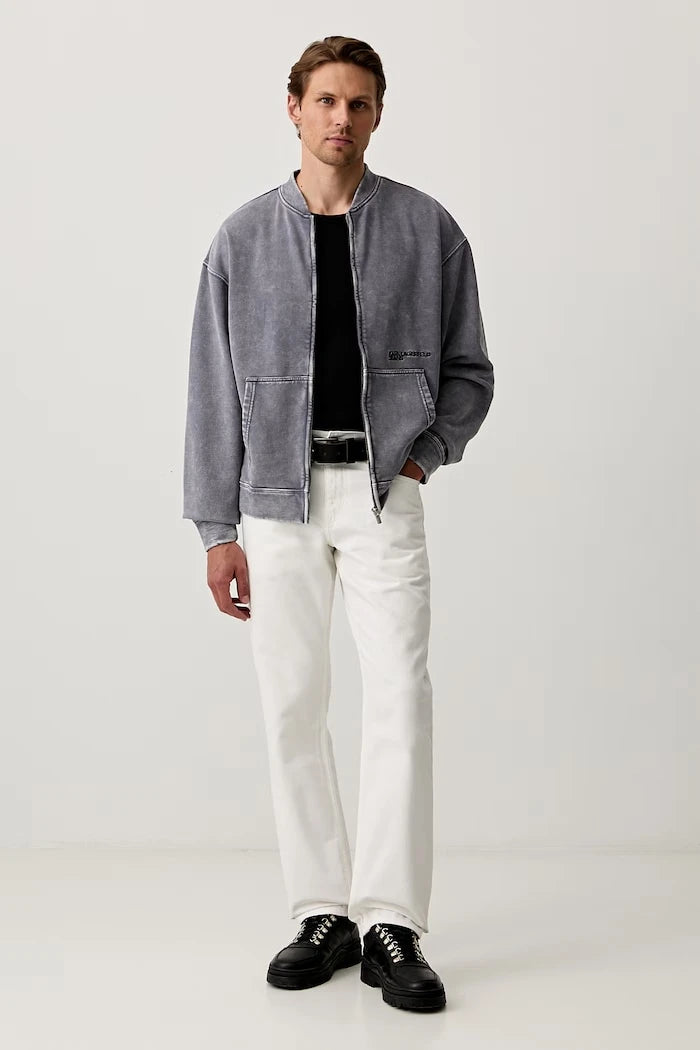 Karl Lagerfeld Jeans fermuarlı erkek pamuklu sweatshirt