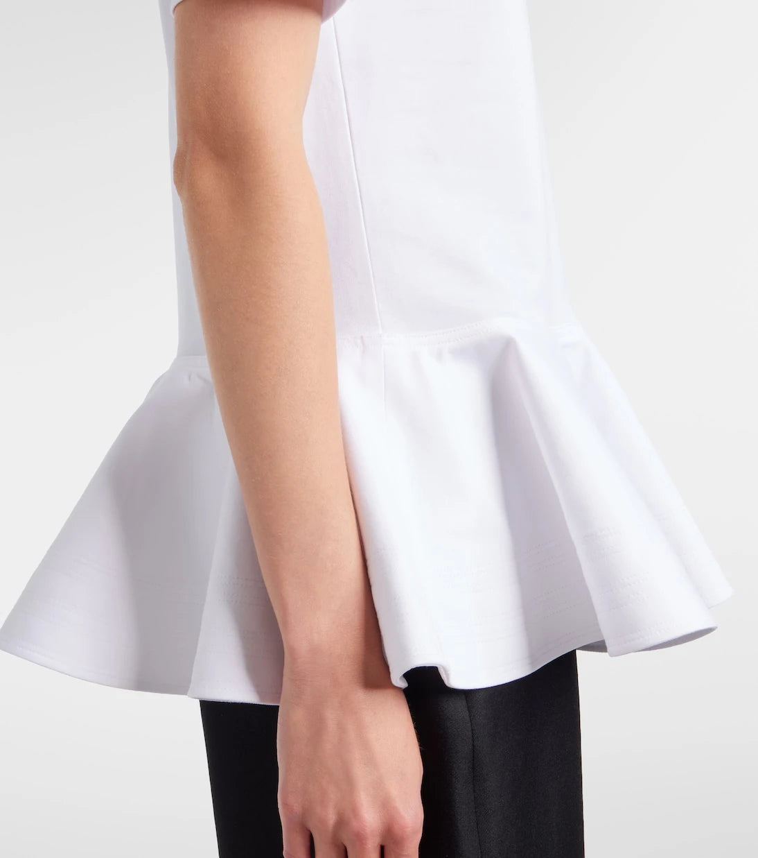 Alaïa - Peplum cotton jersey T-shirt