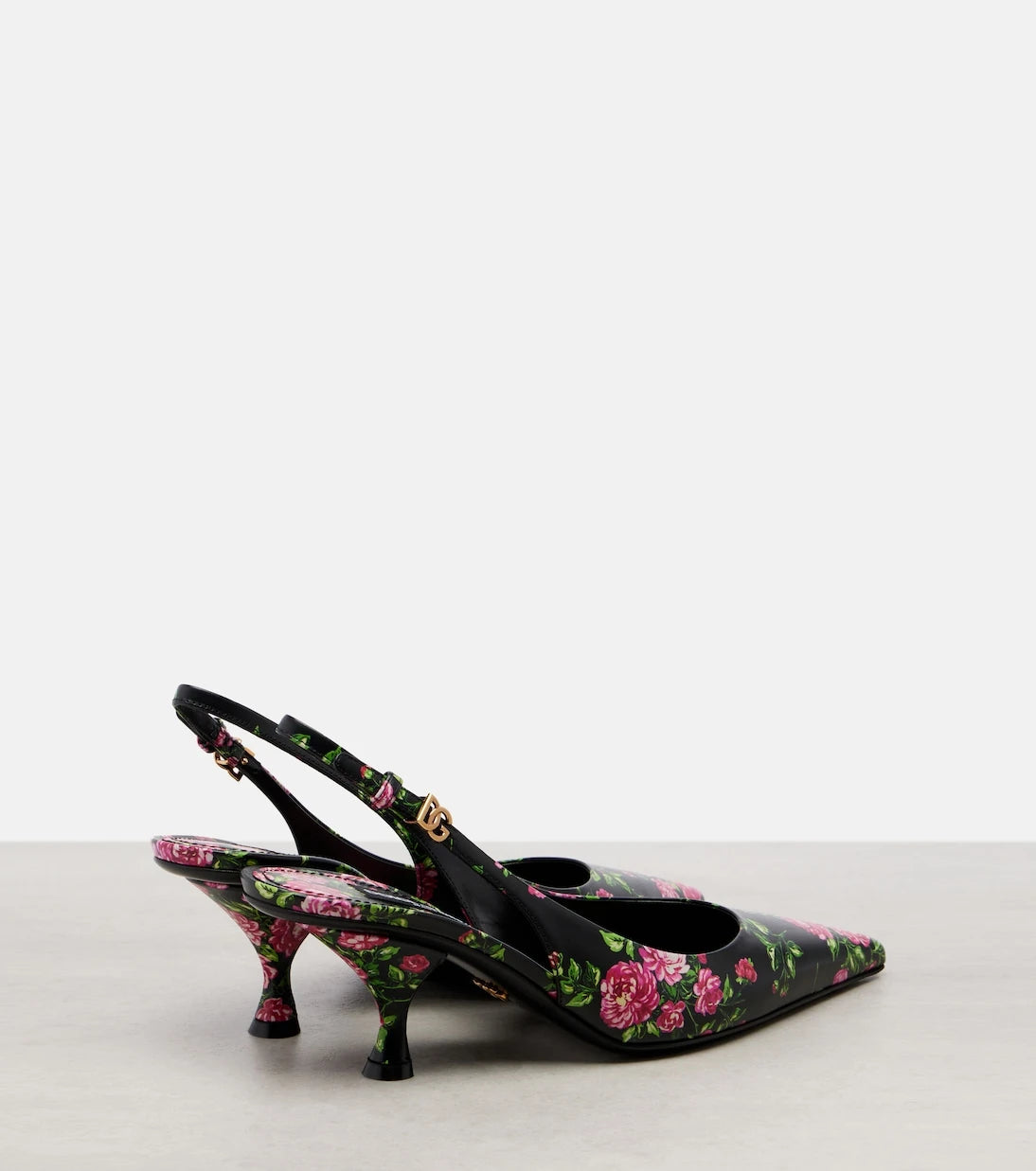 Dolce&Gabbana - Lollo 60 floral leather slingback pumps