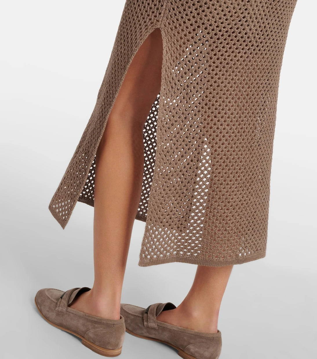 Brunello Cucinelli - Cotton mesh polo dress