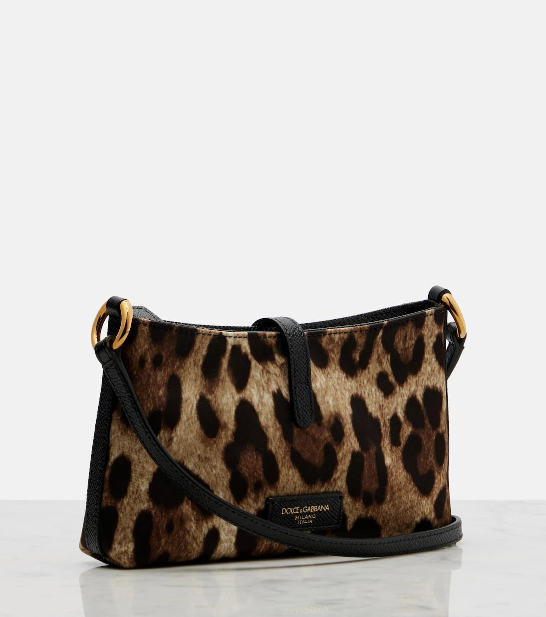 Dolce&Gabbana - Lock leopard-print canvas shoulder bag