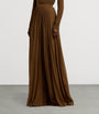 Ralph Lauren Collection Brown Chiffon Pleated Marsha Maxi Skirt