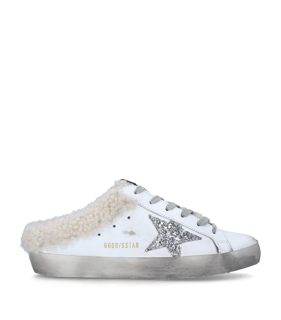 White Shearling Superstar Slip-On Sneakers