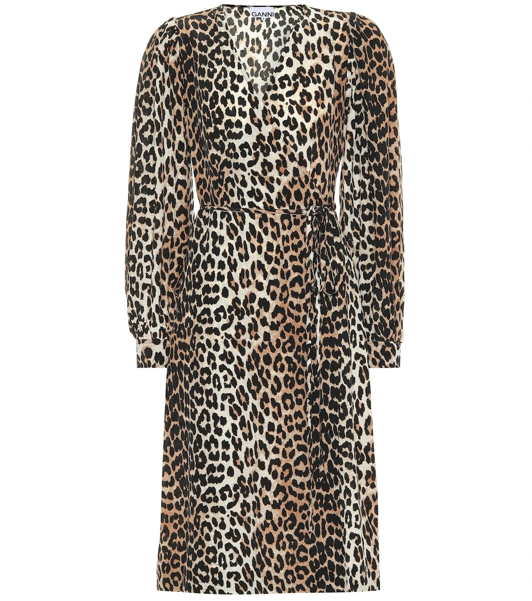 Ganni - Leopard-printed silk-blend dress