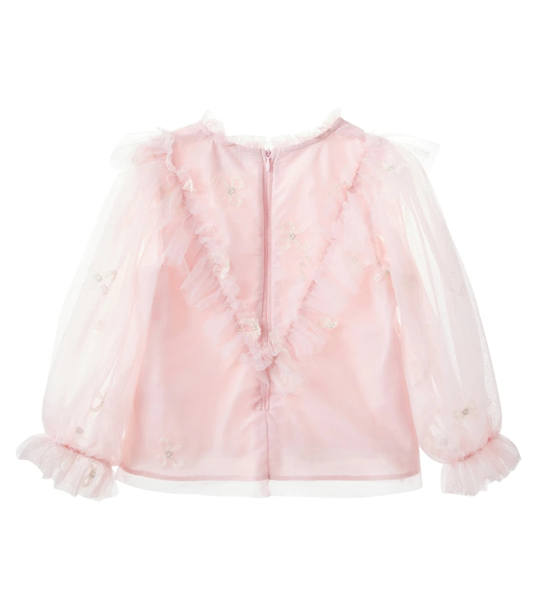 Petite Amalie - Embroidered tulle blouse