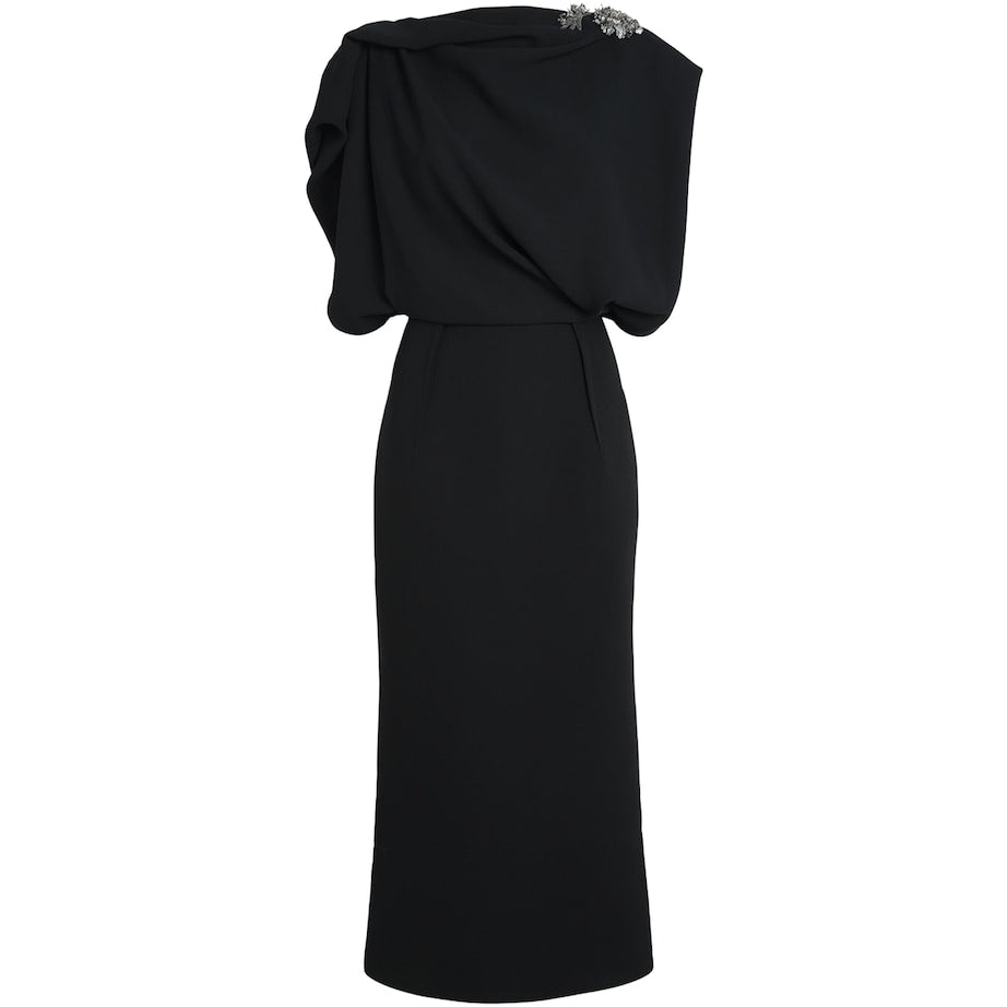 Crystal-Embellished Protocal Midi Dress