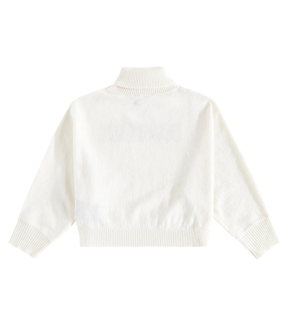 Balmain Kids - توب بقبة سلحفاة من مزيج الصوف والكشمير بشعار الماركة