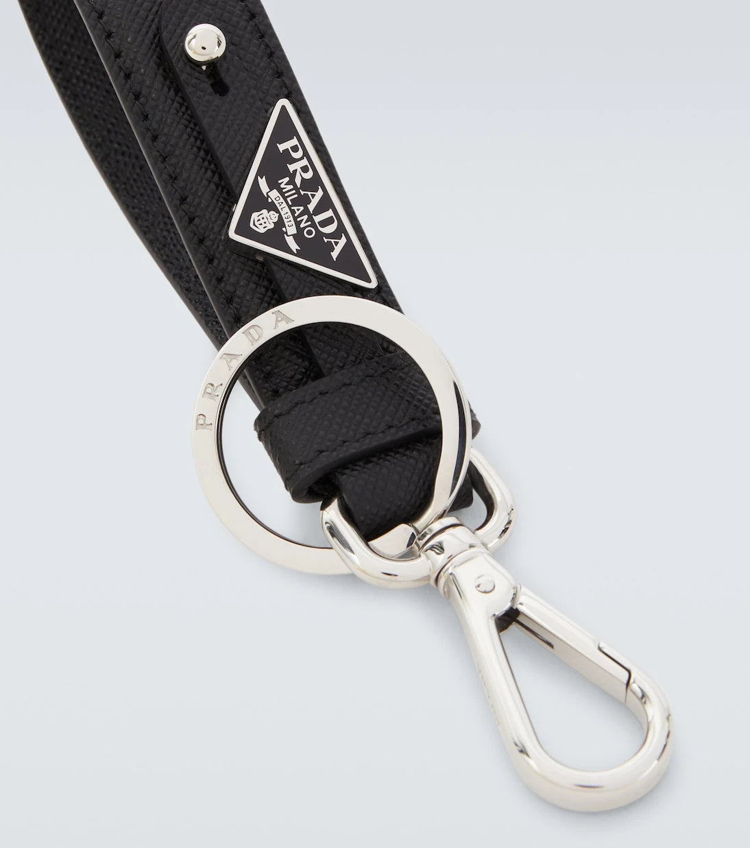 Prada - Saffiano logo leather keychain