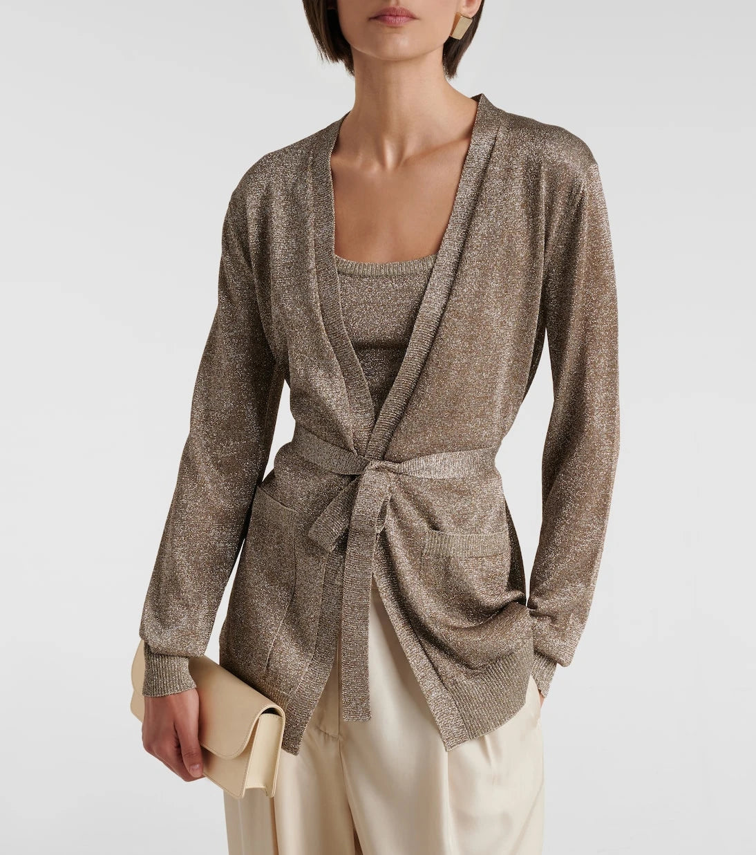 Missoni - Knitted lamé wrap cardigan
