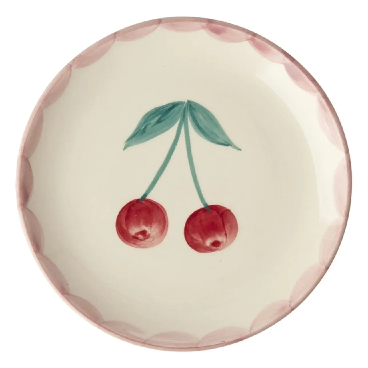 Rice - Ceramic dessert plate Cerise | Ecru