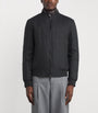 Grey Cashmere-Blend Vest-Lined Bomber Jacket