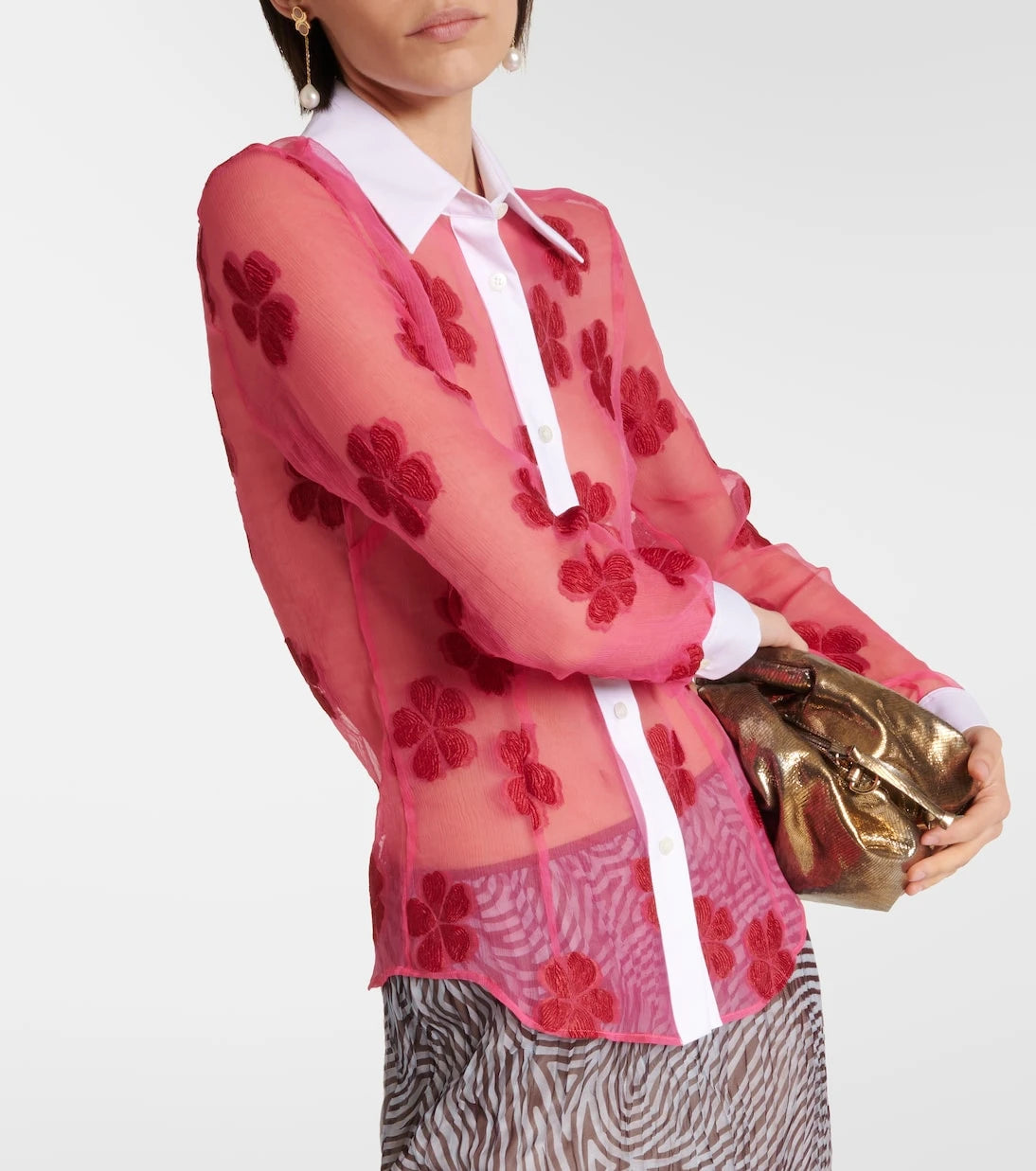 Dries Van Noten - Floral cotton jacquard shirt