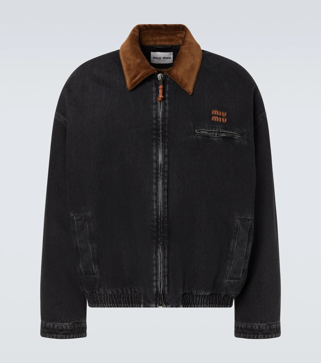 Miu Miu - Corduroy-trimmed denim blouson jacket