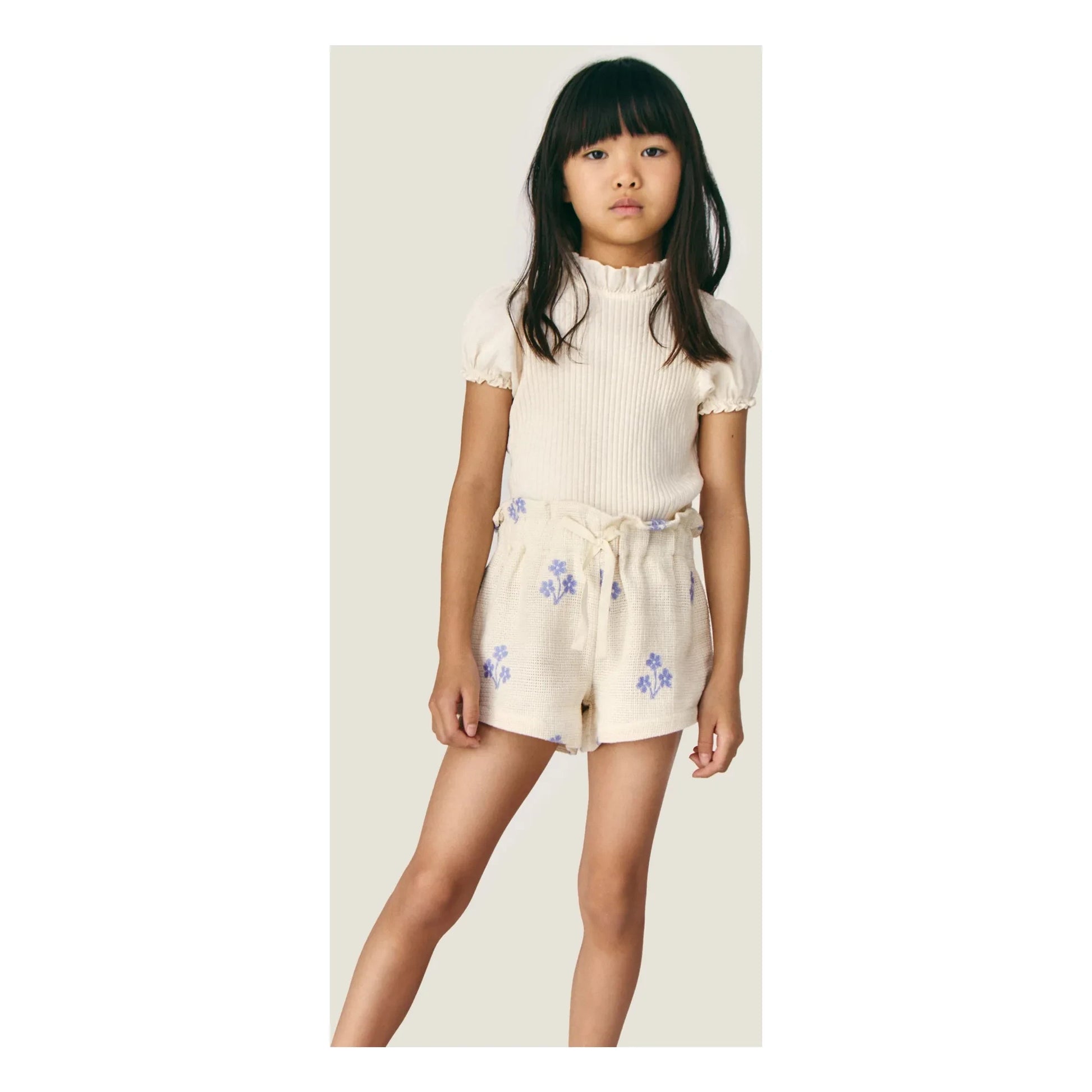 Mipounet - Zoé ribbed T-shirt | Ecru