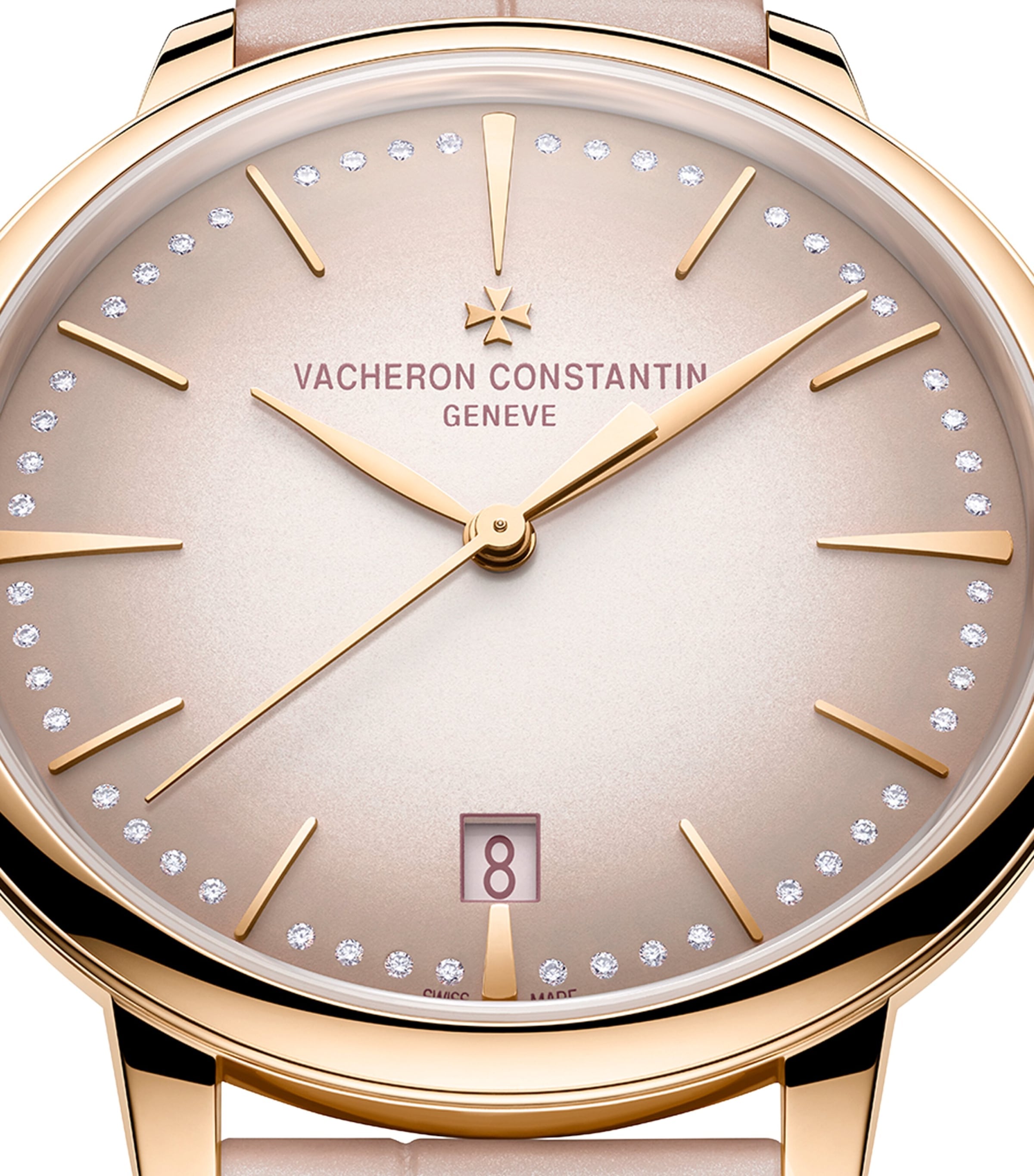 Rose Gold and Diamond Patrimony Self-Winding Watch 36.5mm