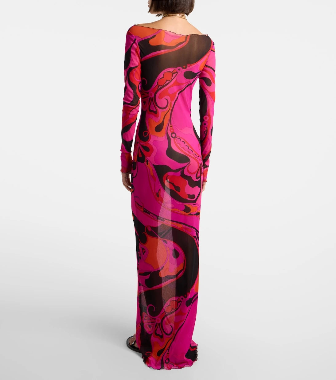 Pucci - Orchidee tulle maxi dress