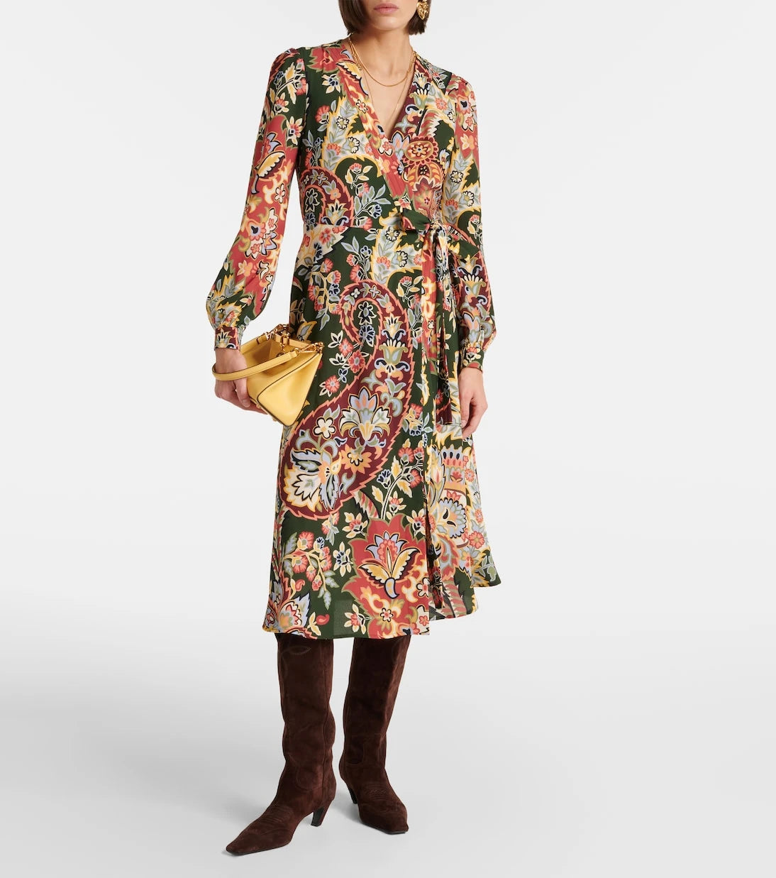 Etro - Desenli kruvaze elbise