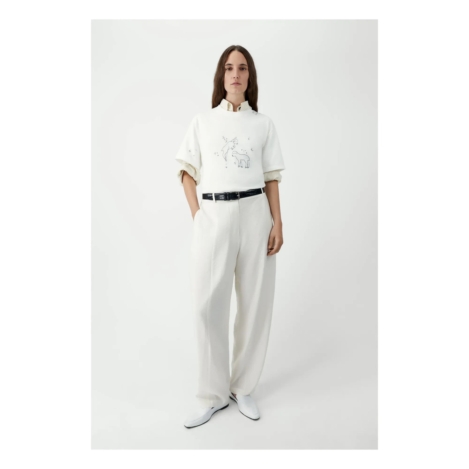 Cordera - Organic cotton embroidered T-shirt | White