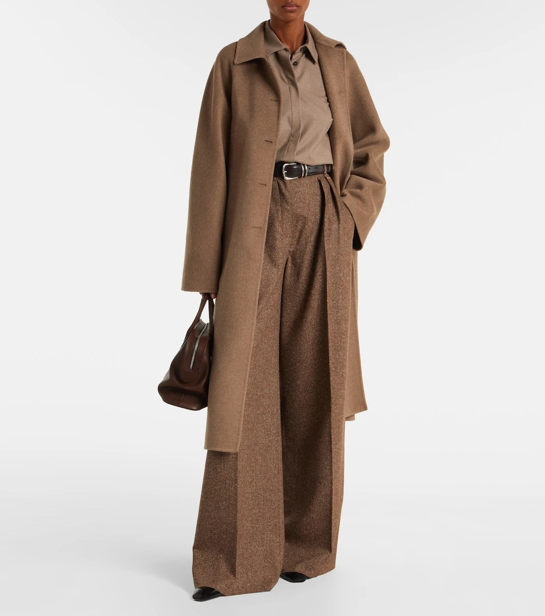 Max Mara - Brava yün ve ipek karışımı bol paça pantolon