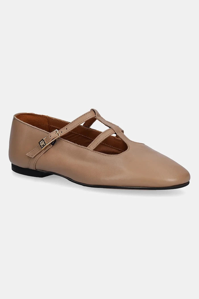 Tommy Hilfiger Deri Balerin SMOOTH LEATHER T-BAR BALLERINA