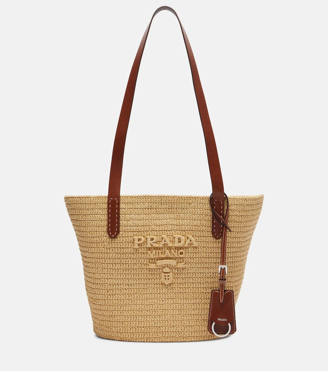 Prada - Medium raffia-effect crochet basket bag