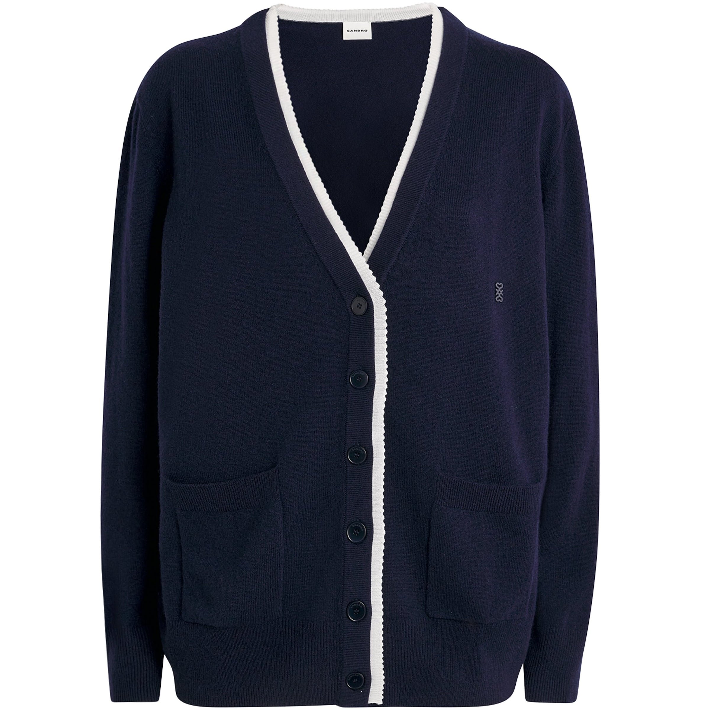 Blue Wool-Cashmere Cardigan