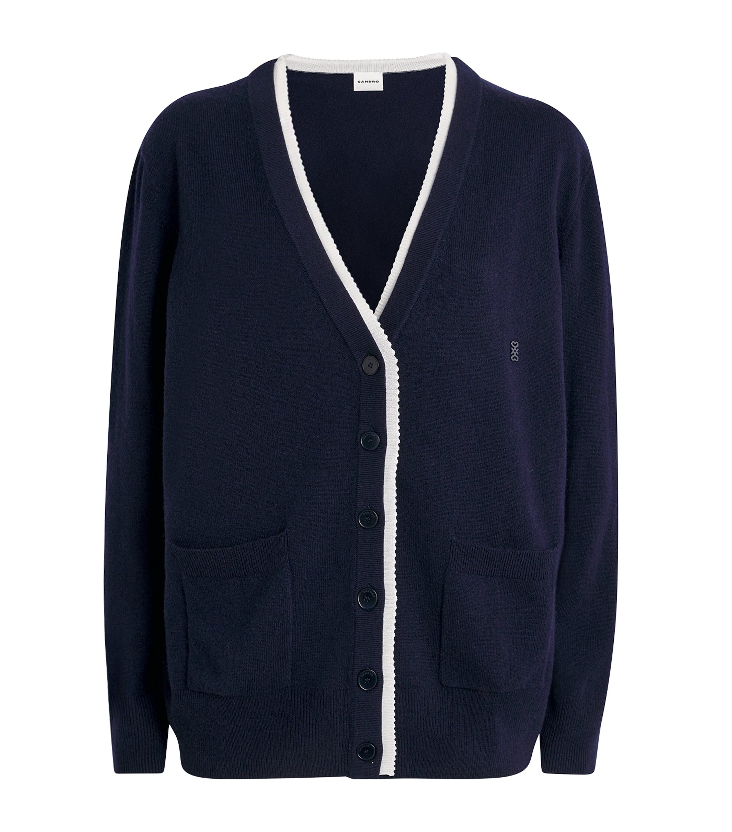 Blue Wool-Cashmere Cardigan