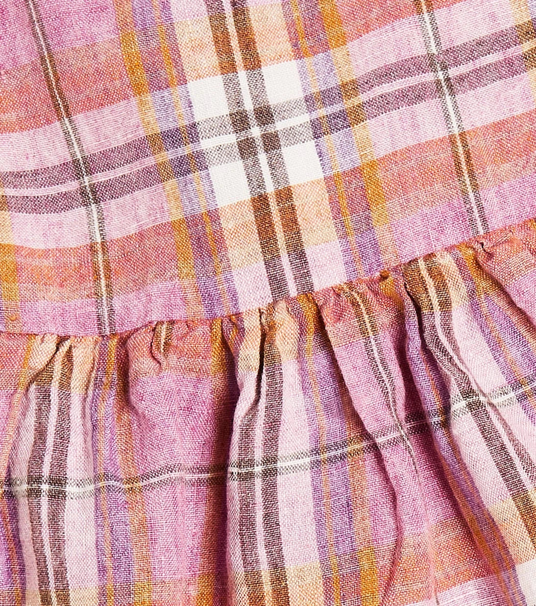 Il Gufo - Baby plaid linen dress