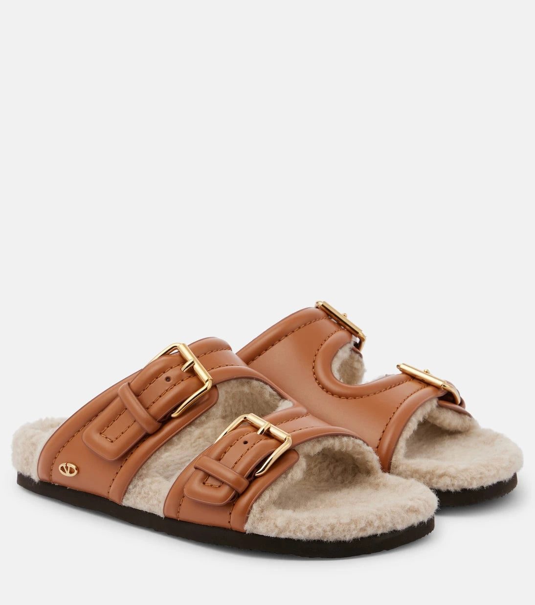 Valentino Garavani - Fussfriend shearling-lined leather sandals