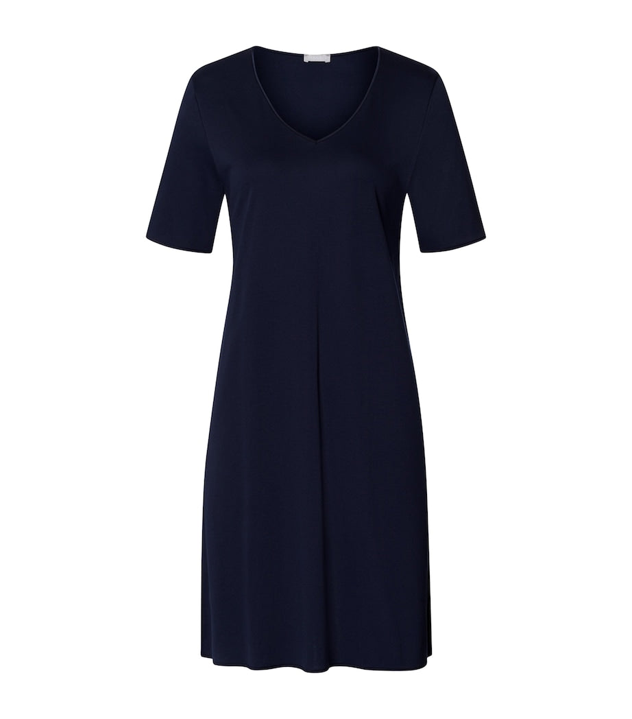 Cotton Short-Sleeve Nightdress DEEP NAVY