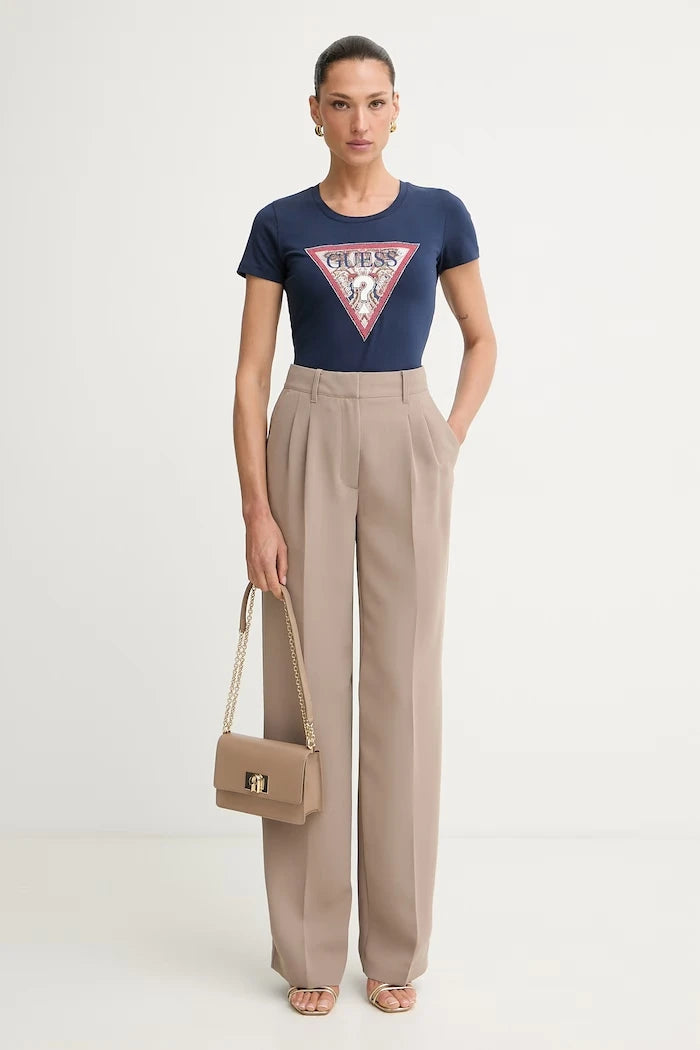 Guess Pamuk ve Elastanlı Kadın Tişört PAISLEY