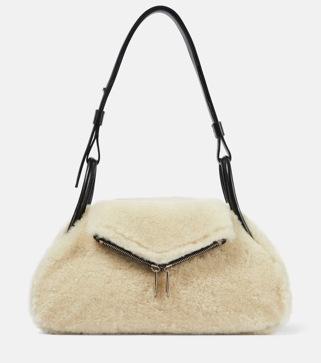 Amina Muaddi - Gemini Small shearling shoulder bag