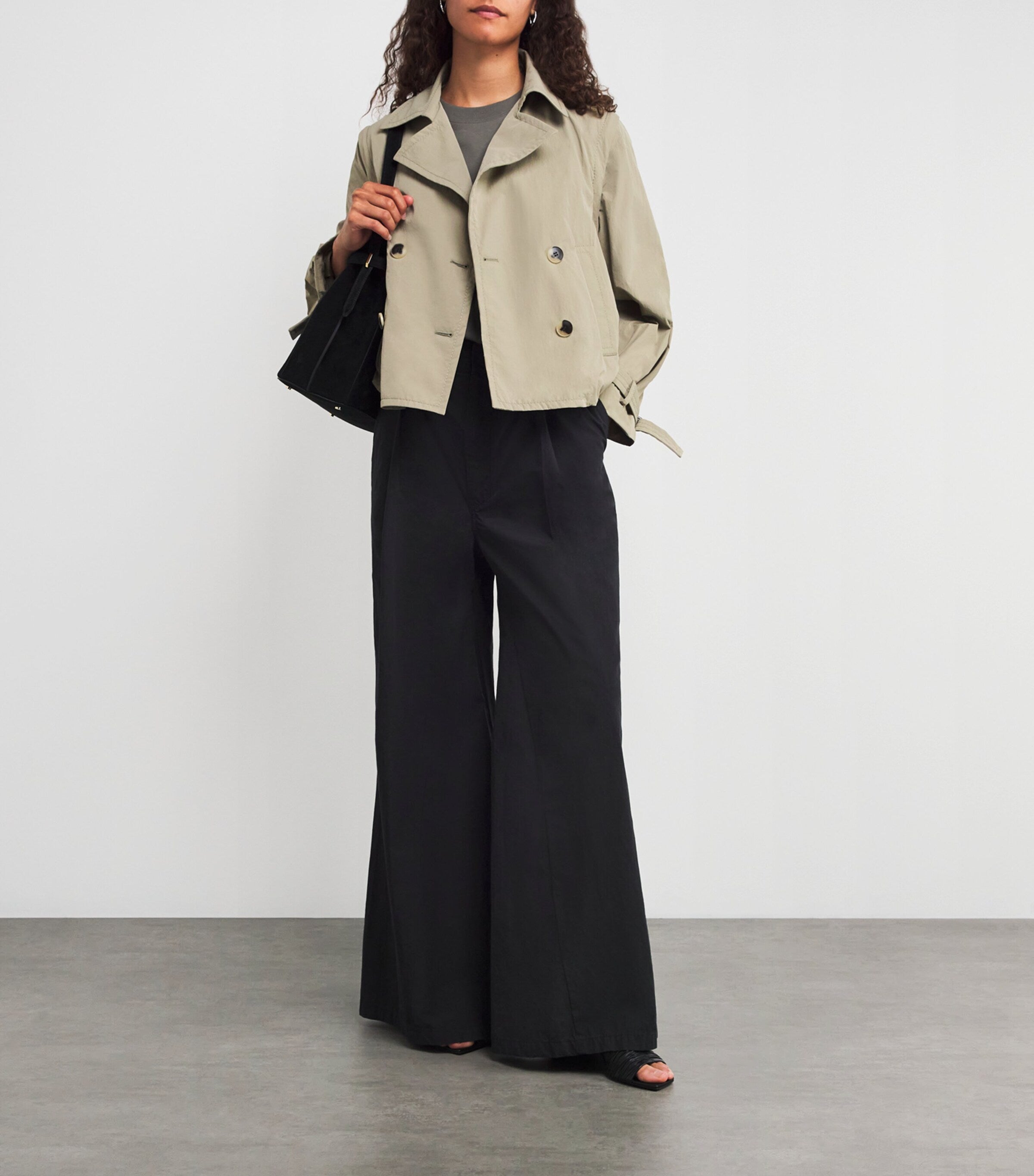 Green Nylon Hybrid Pea Coat