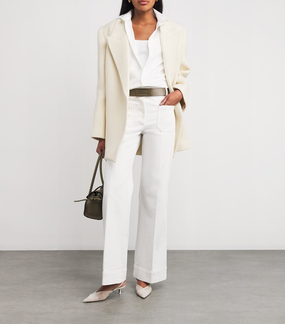 Victoria Beckham Green Jumbo Leather Frame Belt