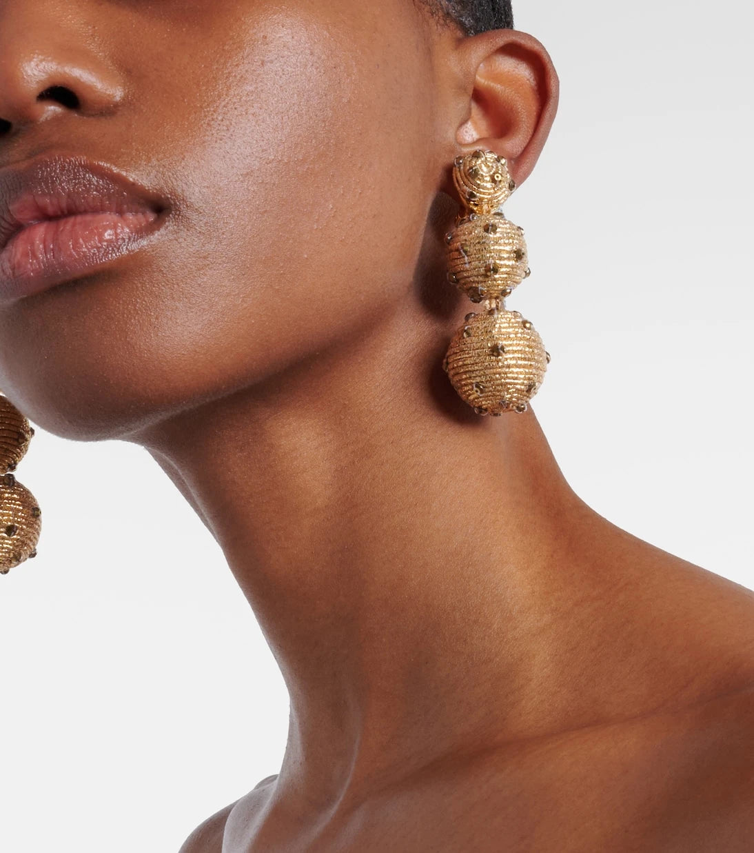Oscar de la Renta - Embellished clip-on earrings