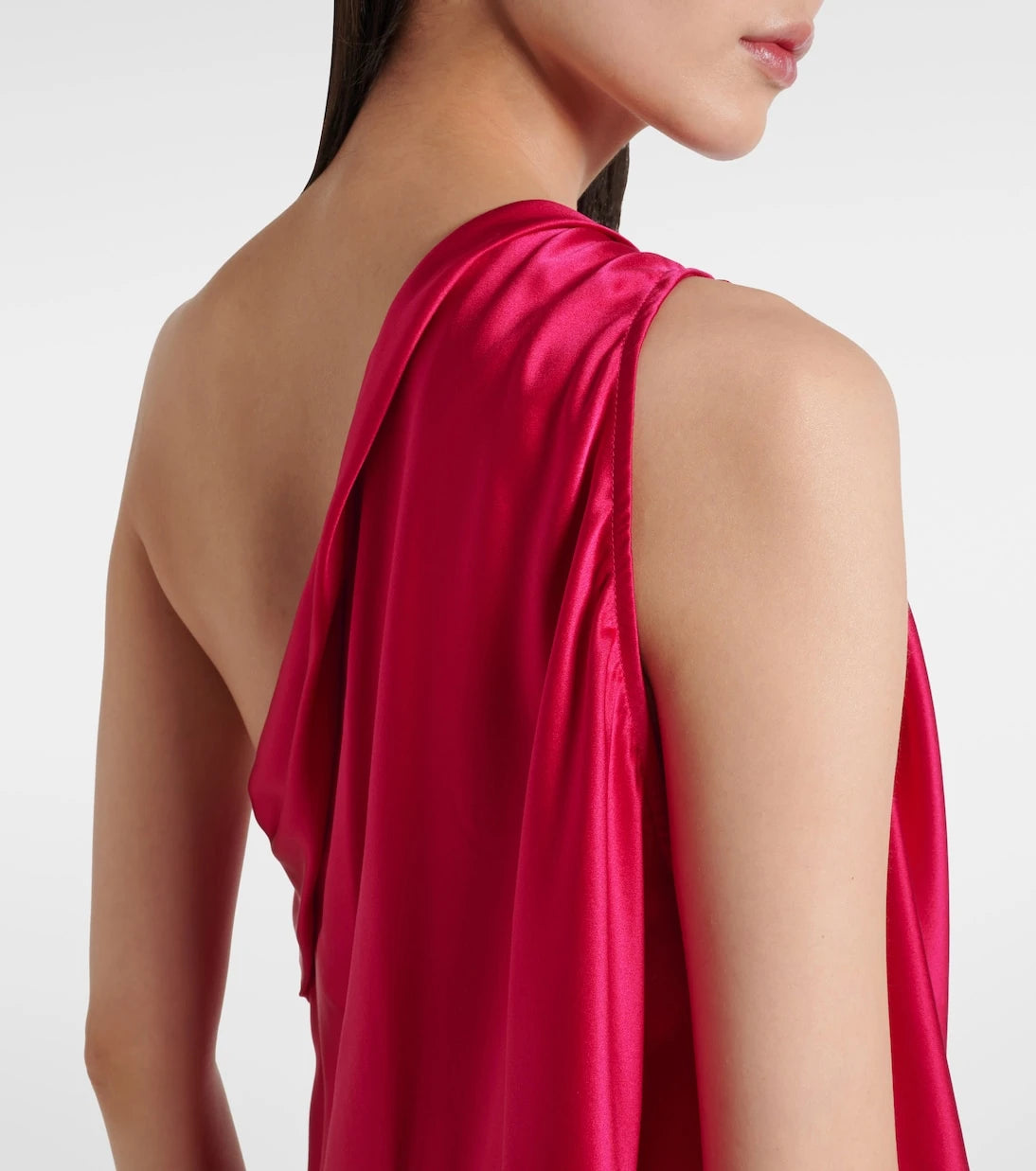 The Sei - One-shoulder draped silk satin top