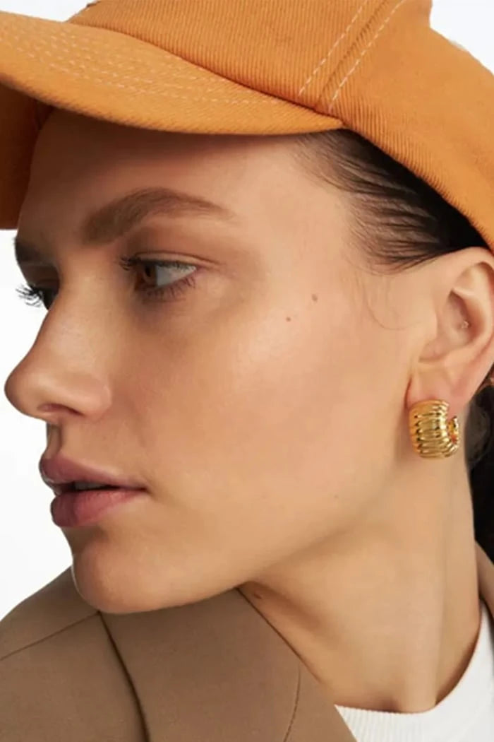 Pozlanmış gümüşten kadın küpeleri Bott Earrings