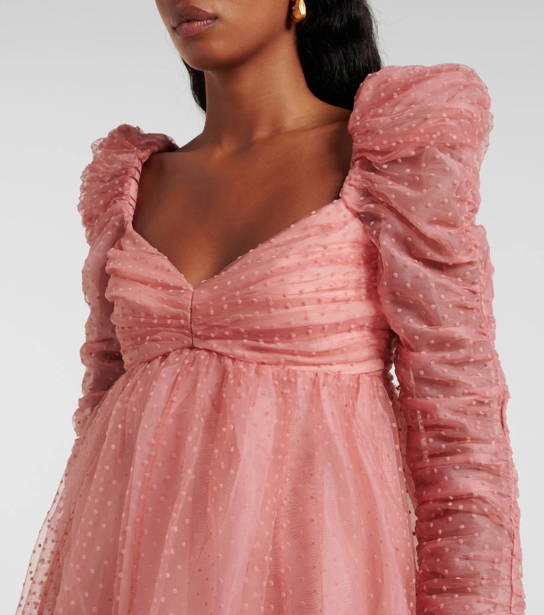 Zimmermann - Ruched point d'esprit tulle minidress