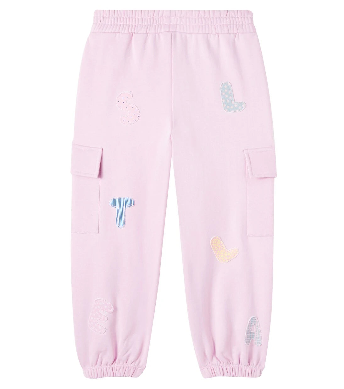 Stella McCartney Kids - بنطال رياضي من القطن الجيرسيه مزين برقعات