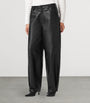 AllSaints Black Leather Jett Lea Trousers