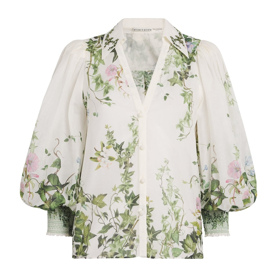 Alice+Olivia Multi Cotton-Silk Charis Blouse